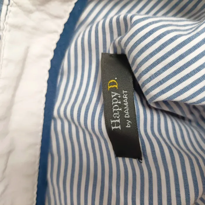 Chemise rayée bleue Happy D. by Damart T.46 coton stretch à col blanc et manches longues A1235 - photo numéro 11