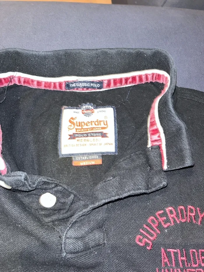 Polo superdry noir taille M - photo numéro 4