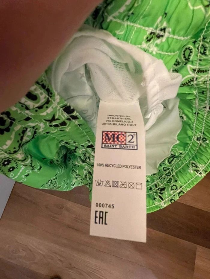 MC2 Saint Barth - Short de bain, "Bandana Round 7501" Vert, taille XL - photo numéro 6