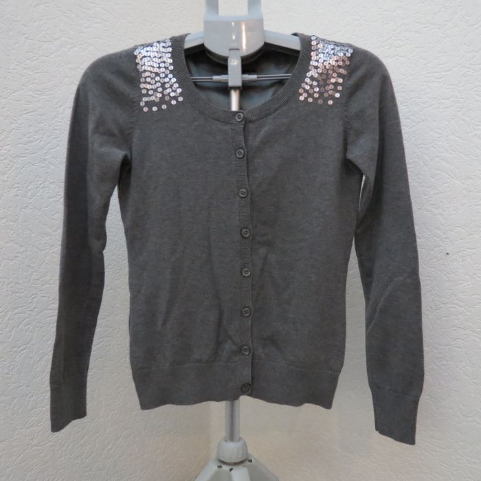✨ Gilet Esprit gris avec sequins – Taille S ✨