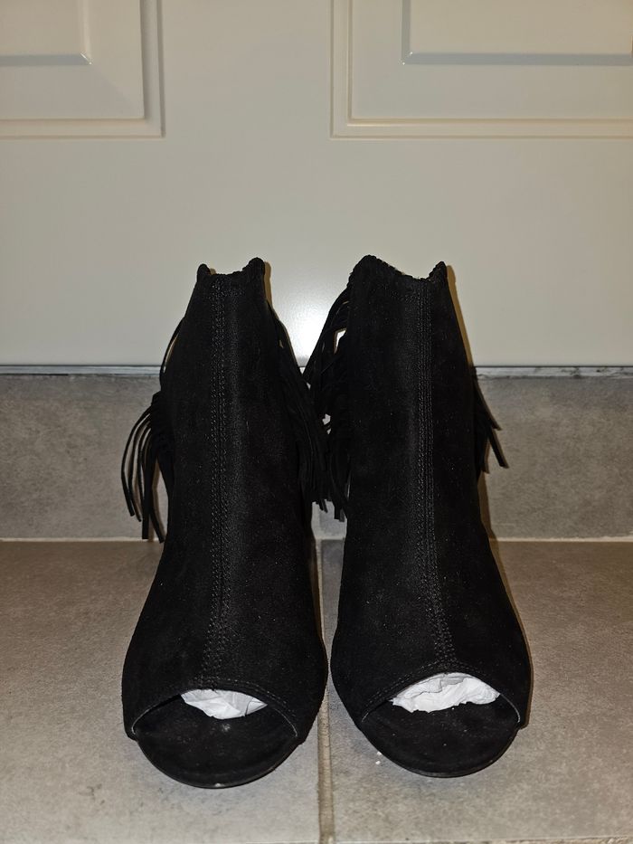 👢 Bottines à talons JustFab – avec frange, talons 12 cm – Taille 41 - photo numéro 2