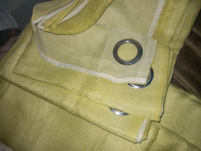 Paires voilages jaune/blanc - photo numéro 2