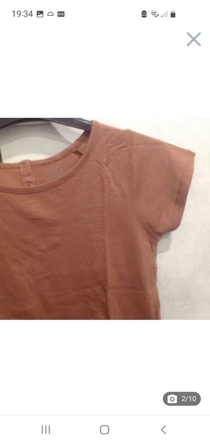 Tee-shirt manches courtes marron clair (praline) 12 ans Monoprix C.F.K - photo numéro 2