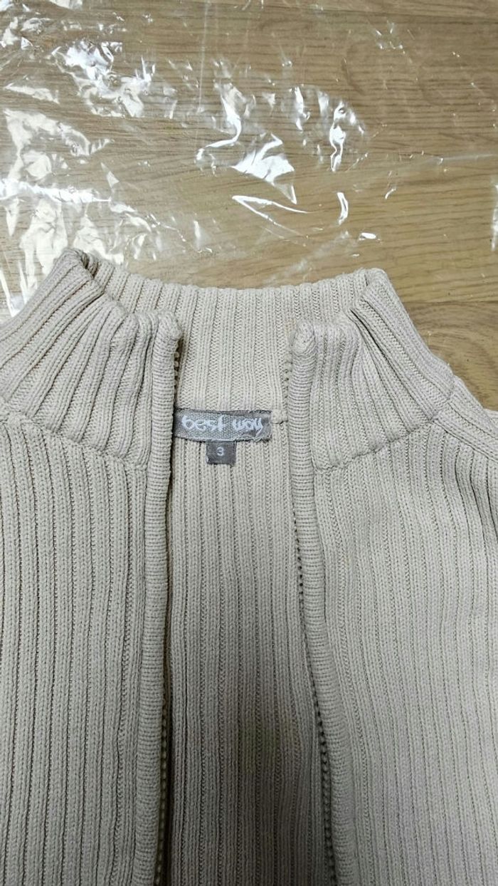 Gilet côtelé beige Best Way 3 ans