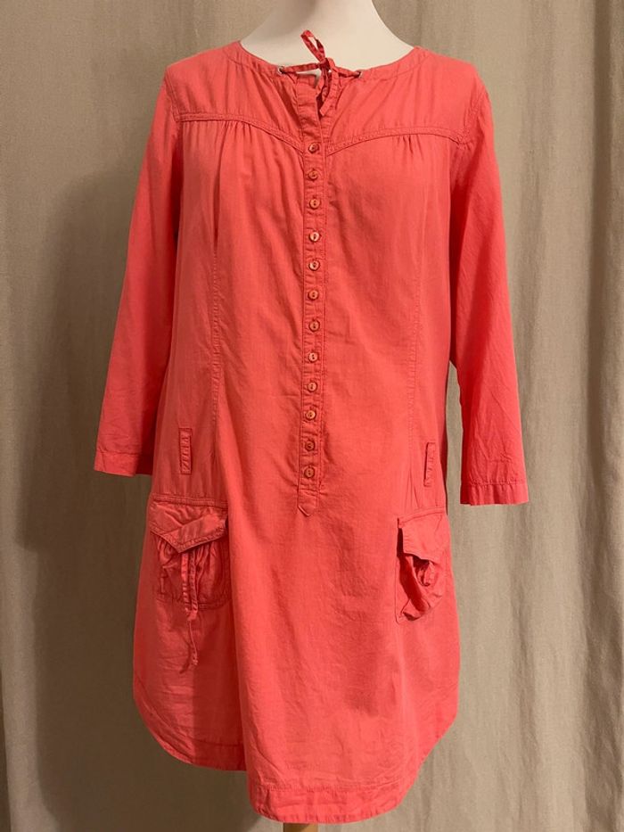 Chemise longue / Tunique rose / robe - Cop copine - T. 40