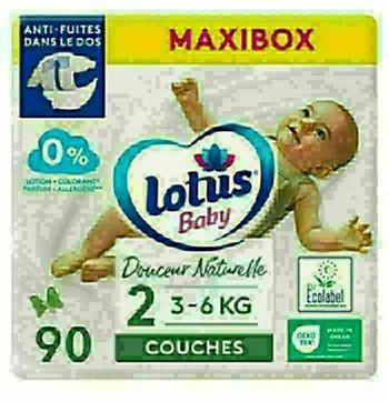 Lot de 90 couches Lotus baby taille 2
