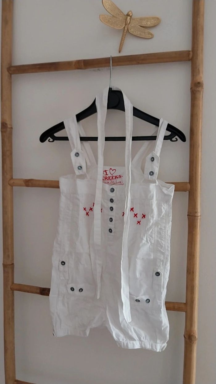 Combishort/ Salopette Creeks blanche état neuf Taille 4 ans - photo numéro 11