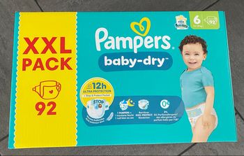 Pack de 92 couches Pampers baby dry taille 6 T6