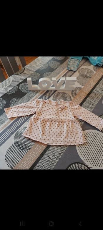 Magnifique t-shirt  rose à pois  3 mois 😍