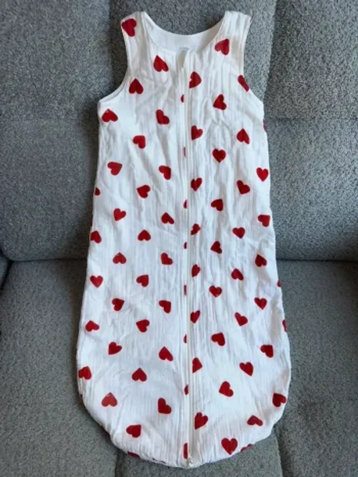 Gigoteuse en coton à cœurs rouge Tog 1 Petit Bateau