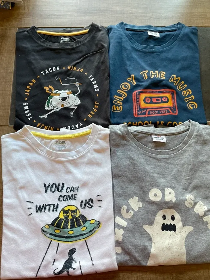Lot 4 tee-shirts manches longues 12 ans
