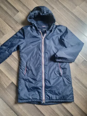 Manteau / Parka longue imperméable fourrée marine. Taille M. Laura Jo. BE