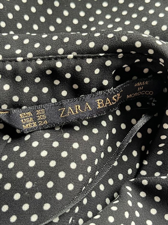 Chemisier noir à pois Zara XS - photo numéro 6