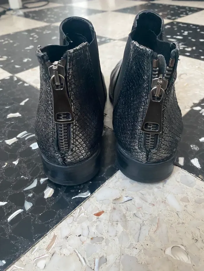 Bottines André noires cuir – T36 – fermeture zippée arrière - photo numéro 4