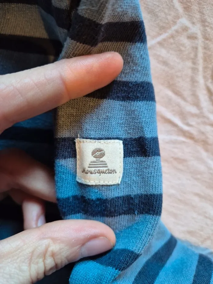 Pull bleu ligné - photo numéro 2