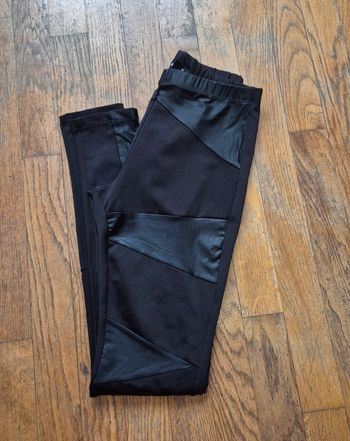 Leggings noir jennyfer empiecement similicuir taille 36 S