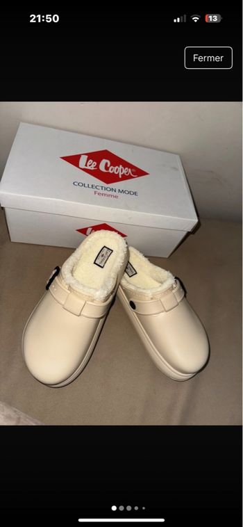 Sabot mules fourrée beige taille 37 