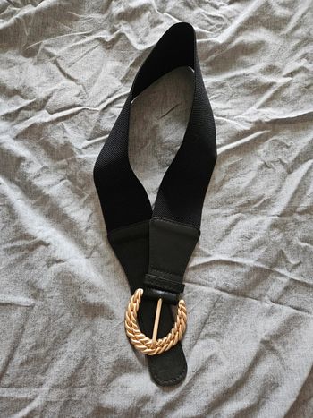 Ceinture élastique boucle dorée tressée