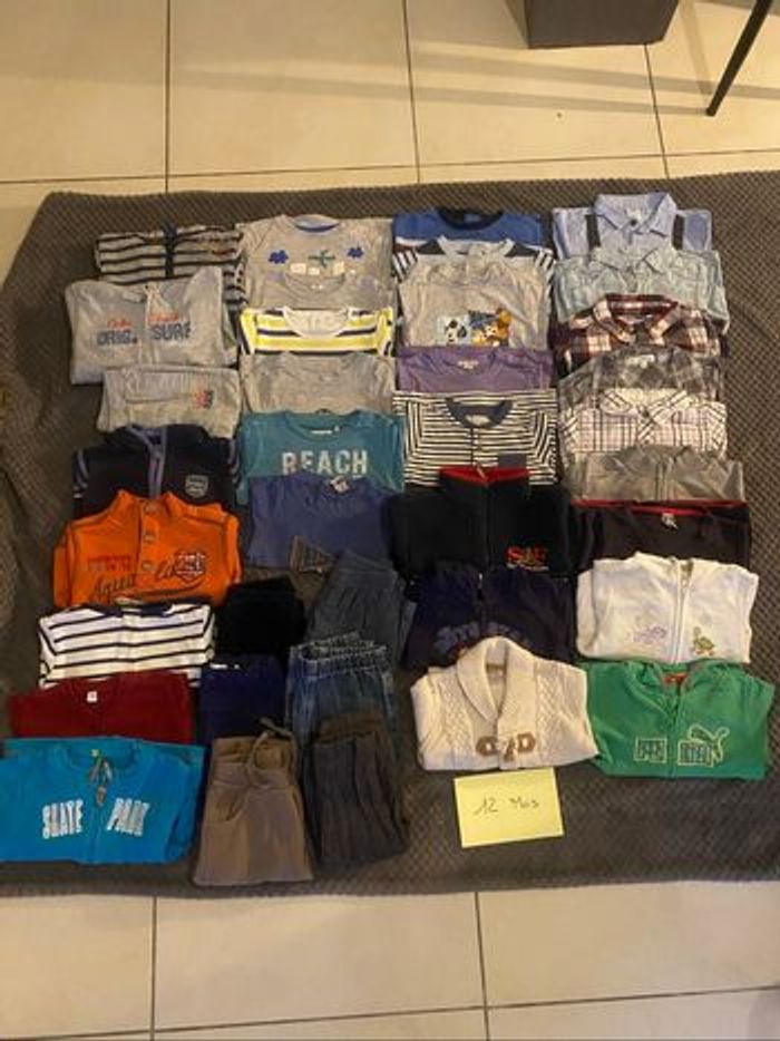 Gros lot vêtements bébé garçon 12 mois 1 an