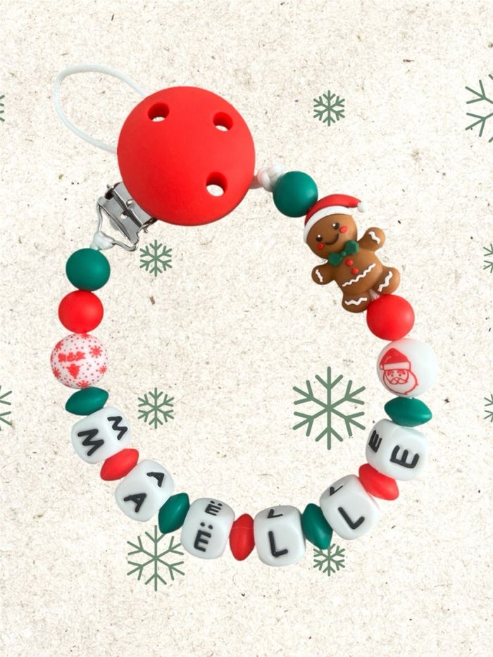 Attache tétine personnalisée Noël - photo numéro 3