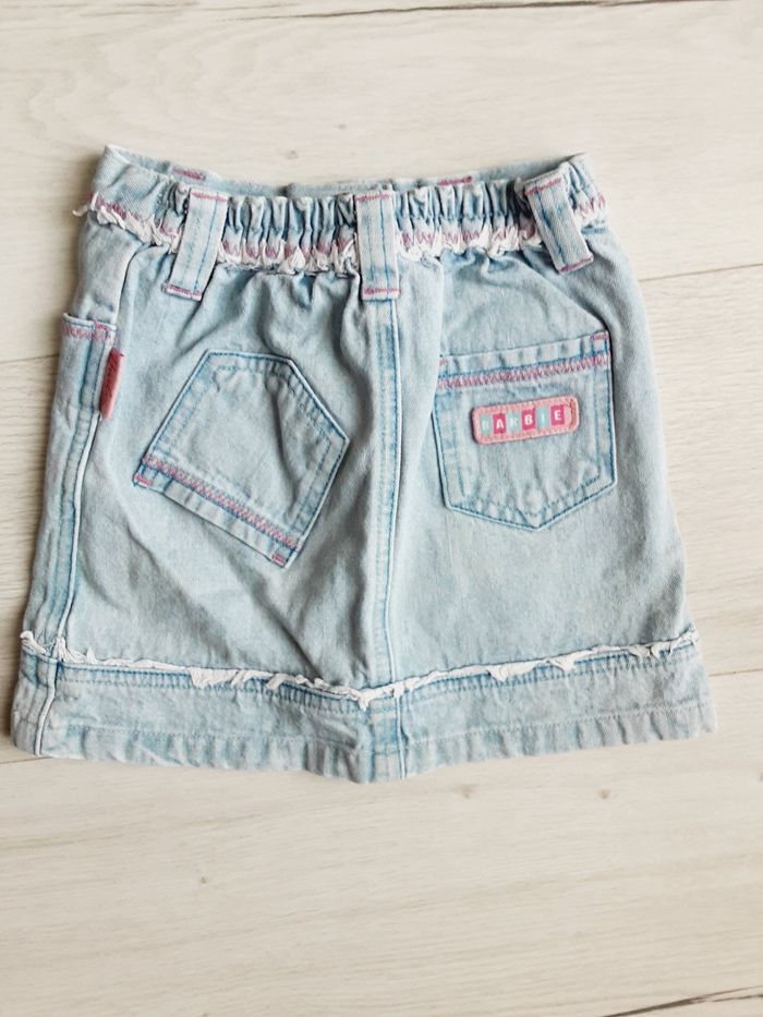 Vêtement fille jupe en jean bleu Barbie 3 ans - photo numéro 4
