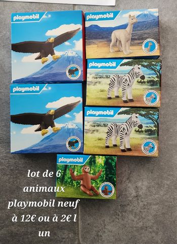 Lot de 6 animaux playmobil neuf