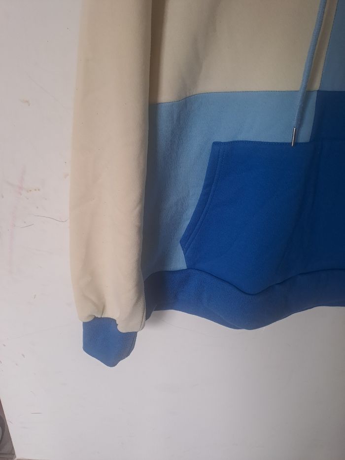Sweat à capuche beige bleu Shein Taille S - photo numéro 5