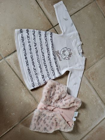 Robe pull et gilet 6 mois Marie Aristochats