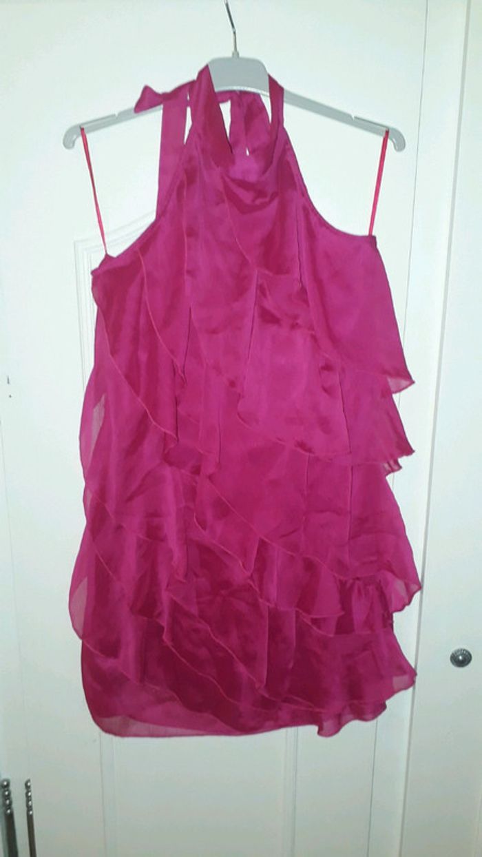 Robe courte dos nu rose fushia Jennyfer taille M neuve
