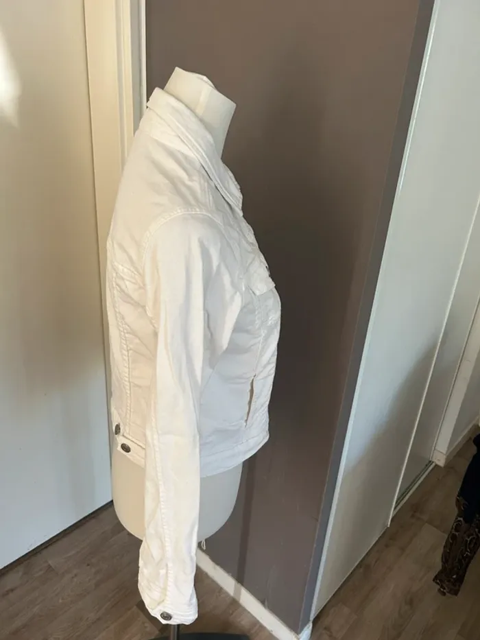 Caroll veste en jeans courte blanche femme, taille 36 - photo numéro 3