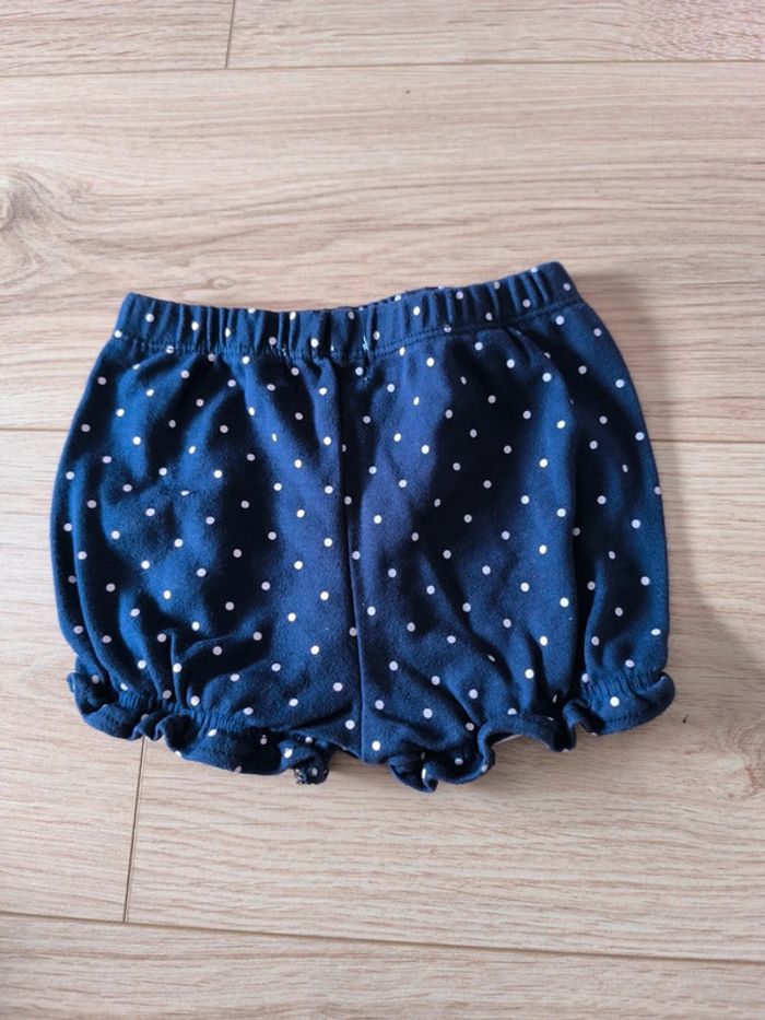 Short culotte bleu à pois blanc Hartstrings Baby - Taille 12 mois - photo numéro 2