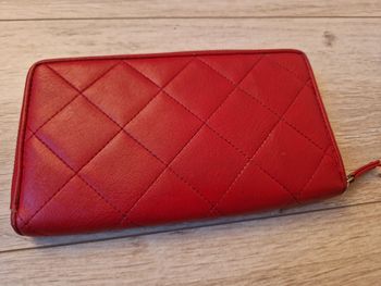 Pochette portefeuille rouge, simili cuir