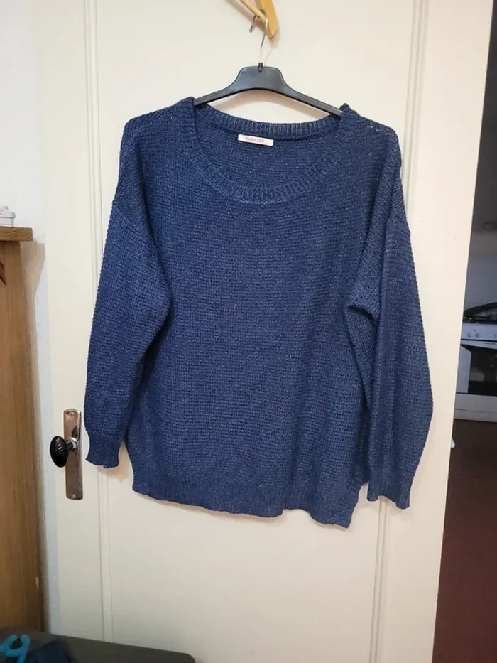 Pull camaeu bleu pailleté