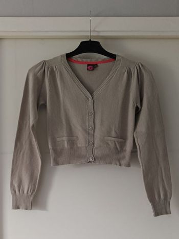 Gilet court beige T 12 ans