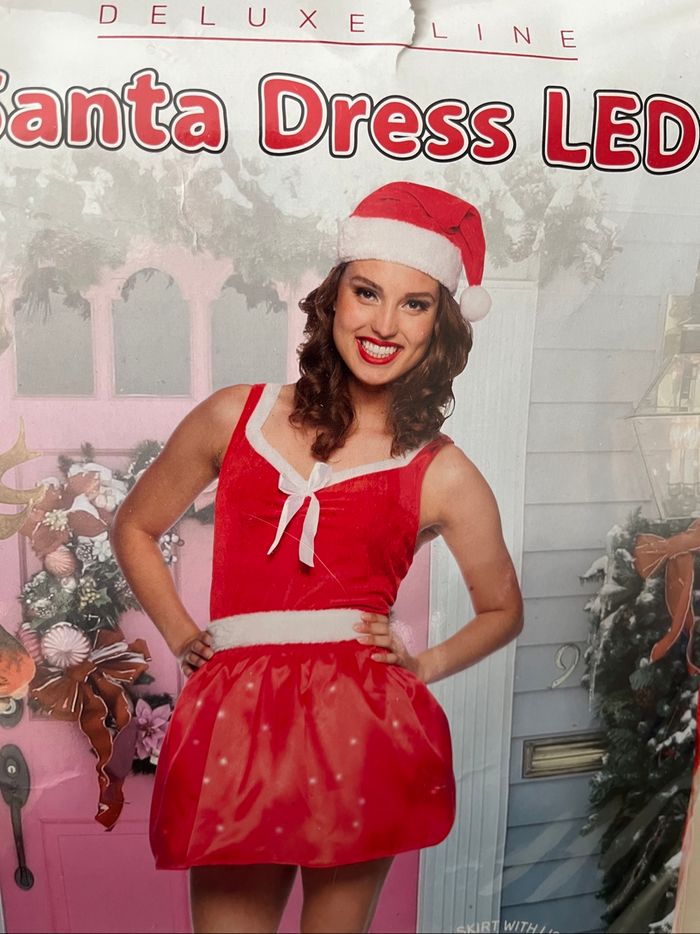 Déguisement mère Noël taille S/M   Comprenant une robe avec des lumières, bonnet - photo numéro 3