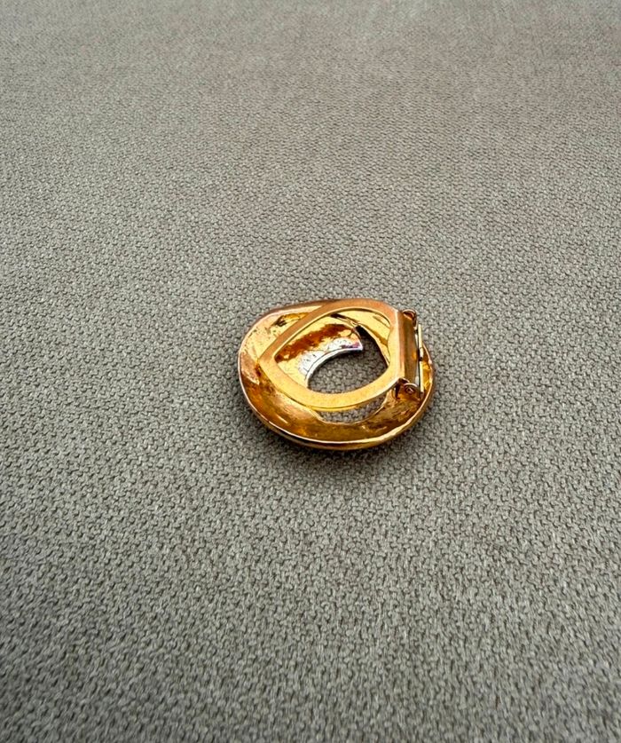 Broche vintage design circulaire texturé pour foulard - photo numéro 5