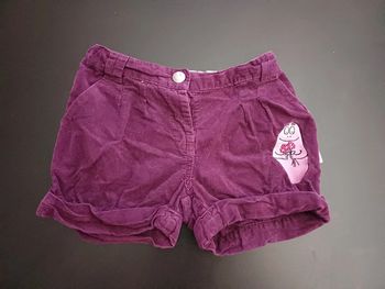Short velours côtelé barbapapa