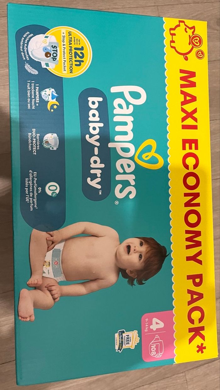 108 couches Pampers taille 4 -Neuf - photo numéro 3