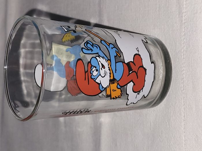 verre Schtroumpf - Peyo - vintage 1984