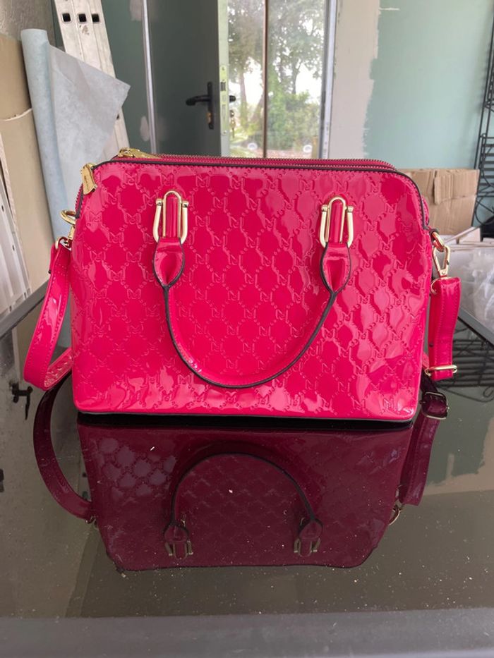 Sac à main, vernis rose - photo numéro 4