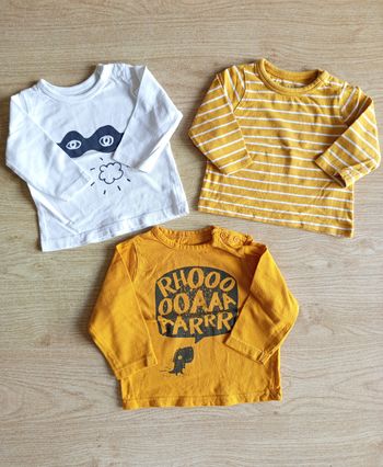 Lot t-shirts manches longues 3 mois
