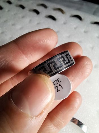 Bague acier inoxydable motifs