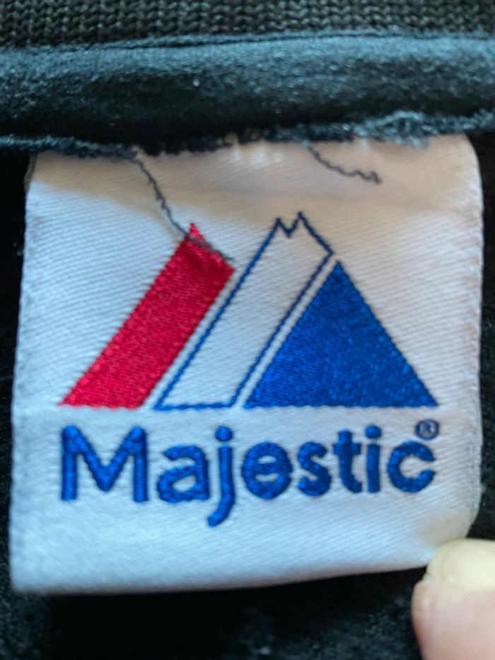 Sweat long à col rond pour homme Majestic noir taille M 186 - photo numéro 10