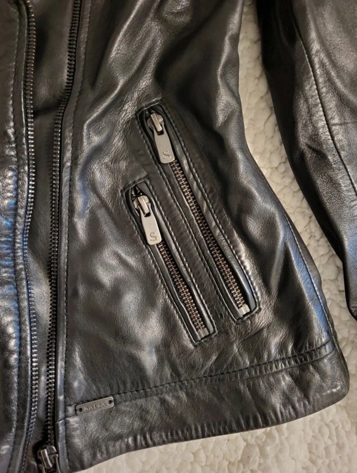 Veste en cuir de mouton noir ! - photo numéro 11