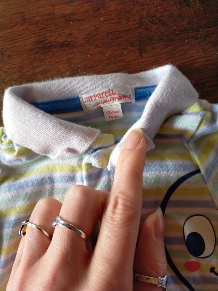 Lot 2 bodies manches courtes 12 mois - photo numéro 3