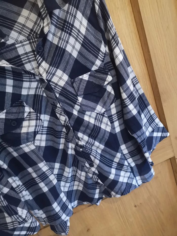 Chemise à carreaux en bleu marine, gris et blanc 36 - photo numéro 5