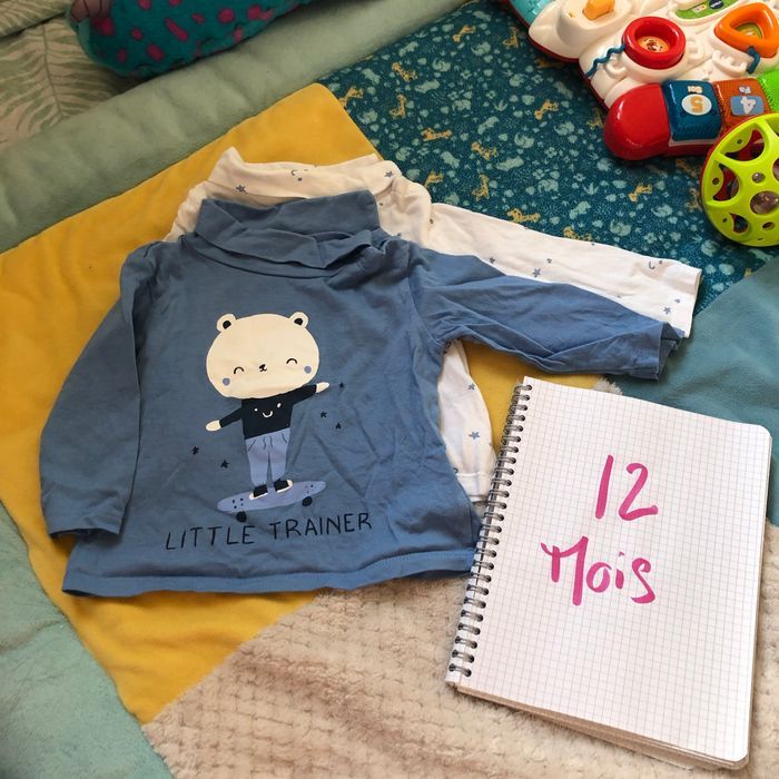 Lot t-shirt col montant
