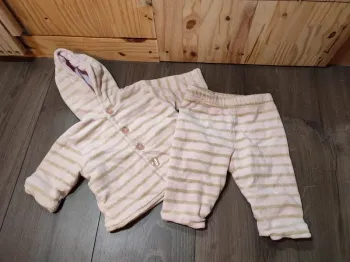 Ensemble chaud veste et pantalon polaire 1 mois grain de blé