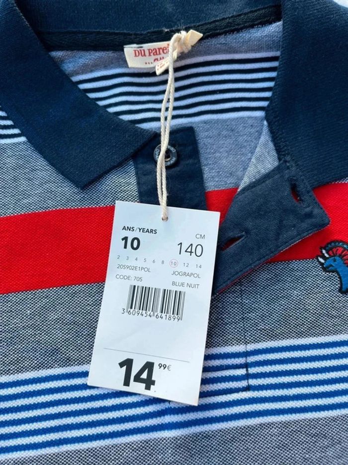 Polo rayures Neuf étiquette DPAM 10 ans - photo numéro 3