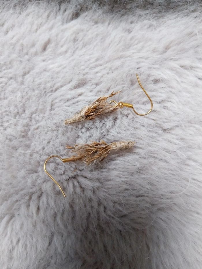 Boucles d'oreilles fleurs séchées - photo numéro 3